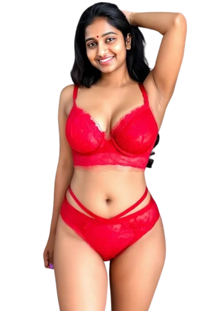 Beautiful Escort in Red Lingerie
